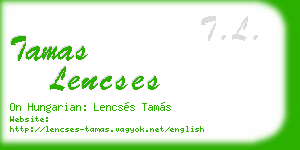 tamas lencses business card